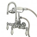 Kingston Brass CC12T1 Vintage 3-3/8" Wall Mount Clawfoot Tub Filler w/ Hand & Shower