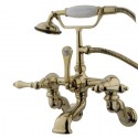Kingston Brass CC45 Vintage Adjustable 3-3/8" - 10" Center Wall Mount Clawfoot Tub Filler w/ metal lever