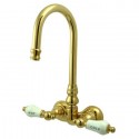 Kingston Brass CC7 Vintage Wall Mount Clawfoot Tub Filler w/ H&C Porcelain lever