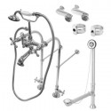 Kingston Brass CCK510 Vintage Freestanding Clawfoot Tub Faucet Package w/ Metal Cross Handles