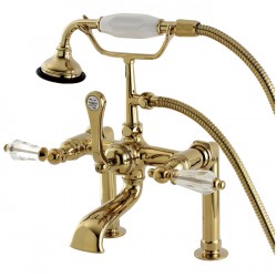 Kingston Brass AE10 Aqua Eden Wilshire Deck Mount Clawfoot Tub Faucet w/ wilshire lever handles