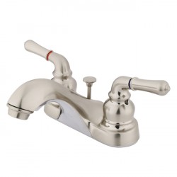 Kingston Brass GKB0828 Water Saving Windsor Centerset Lavatory Faucet w/ Brass Pop-Up, Satin Nickel