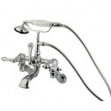 Kingston Brass CC45 Vintage Adjustable 3-3/8" - 10" Center Wall Mount Clawfoot Tub Filler with Hand Shower