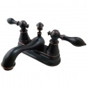 Fauceture FSY3606AL English Classic Two Handle 4" Centerset Lavatory Faucet, Naples Bronze