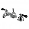 Kingston Brass KS396 Restoration Onyx Widespread Lavatory Faucet With Black Porcelain Lever Handle