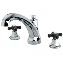 Kingston Brass KS432 Metropolitan Onyx Roman Tub Filler With Black Porcelain Cross Handle