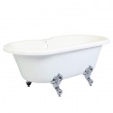 Kingston Brass VT7DS672924H Aqua Eden Dynasty 67" Acrylic Clawfoot Double Ended Tub with 7" Deck Drillings