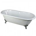 Kingston Brass VCT7D663013NB 66" Cast Iron Double Ended Clawfoot Bathtub w/ Feet & 7" Centers Faucet Drillings