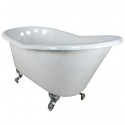 Kingston Brass VCTND6030NT 60" Cast Iron Slipper Clawfoot Bathtub w/ Feet w/out Faucet Drillings