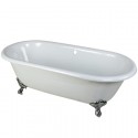 Kingston Brass VCTND663013NB 66" Cast Iron Double Ended Clawfoot Bathtub w/ Feet w/out Faucet Drillings