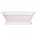 Kingston Brass VCTND723224 72" Cast Iron Double Ended Pedestal Bathtub w/out Faucet Drillings