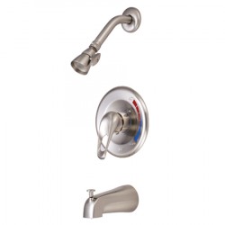 Kingston Brass GKB698 Water Saving Chatham Tub & Shower Faucet w/ 1.5GPM Showerhead & Single Loop Handle, Satin Nickel