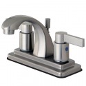 Kingston Brass KB464 NuvoFusion Euro high Rise Spout Lavatory Faucet w/ ABS / Brass Pop-Up