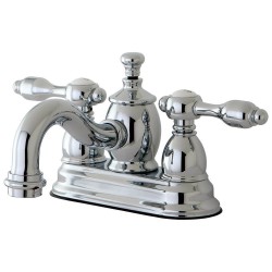 Kingston Brass KS710 4" Centerset Lavatory Faucet w/ Brass Pop-Up & lever handles