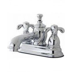 Kingston Brass KS710 4" Centerset Lavatory Faucet with Heritage Spout and TX Metal Cross Handle