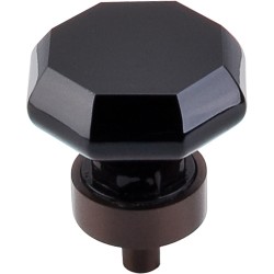 Top Knobs TK137 Black Octagon Crystal Knob 1-3/8"