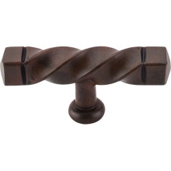 Top Knobs M740 Normandy Square Twist T-Handle 3 3/16" (c-c) - Patina Black