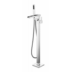Dyconn BTF41-BN Victoria Contemporary/ Modern Design Freestanding Bath Tub Filler Faucet w/ Hand Shower