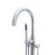 Dyconn BTF43-BN JOG Free Standing Tub Filler Faucet with Hand Shower, Brushed Nickel