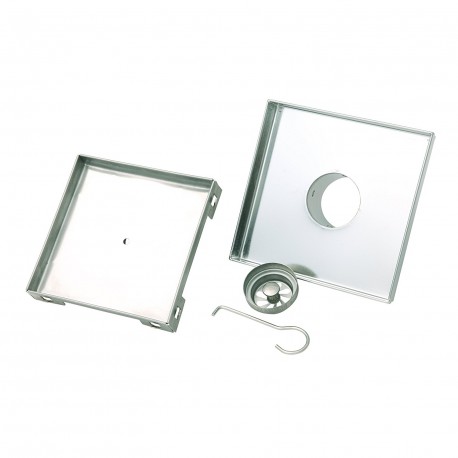 BOANN BNSDC16 Contemporary/Modern Invisible Style 304 Tile Insert Square Shower Drain, 6" X 6", Brushed Stainless