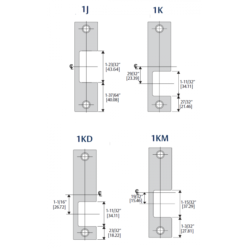 HES Faceplates & Specialty Option Kits for 1006 Series Electric Strikes
