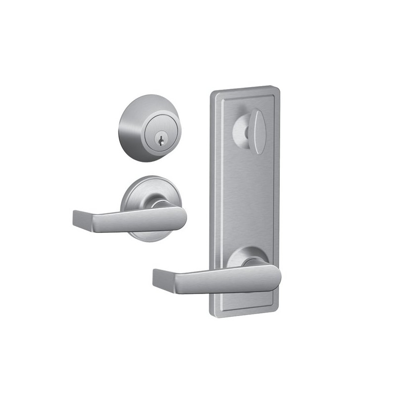 Schlage JI18/19 Marin Lever Interconnect Keyed Passage Lock, Satin