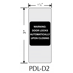 Pemko PDL-D2 Privacy Door Latch "Door Locks Automatically…" Decal