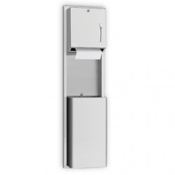 AJW U670 Automatic Roll Towel Dispenser & Waste Receptacle Combination w/ Extended Waste