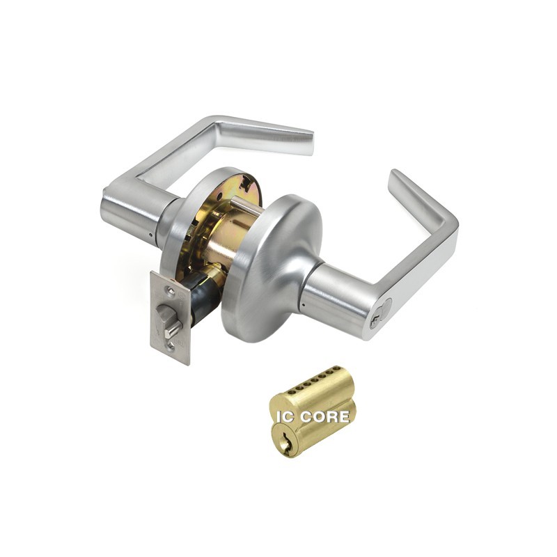 Value Brand LC1200 Grade 1 Heavy-Duty Commercial Cortland Leverset with Interchangeable Core, Finish- Satin Chromium Plated