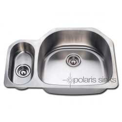 Polaris PR123 Undermount Reverse Offset Stainless Steel Kitchen Sink