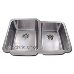 Polaris PR315 Large Right Bowl Offset Double Bowl Stainless Steel Sink