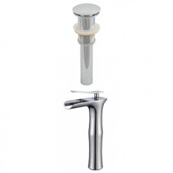 American Imaginations AI-23442 Deck Mount CUPC Approved Brass Faucet Set In Chrome Color - Drain Incl.