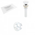 American Imaginations AI-20703 35.5-in. W 1 Hole Ceramic Top Set In White Color - Overflow Drain Incl.
