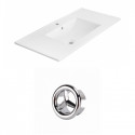 American Imaginations AI-20970 35.5-in. W 1 Hole Ceramic Top Set In White Color