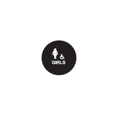 Don-Jo CHS-5-GIRLS Round Girls Restroom Sign, Blue Finish