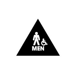 Don-Jo CHS-6-MEN Triangle Mens Room Restrooom Sign, Black Finish