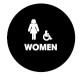 Don-Jo CHS-7-WOMEN Round Women's Room Restroom Sign for Commercial Washrooms, US CHS-7-BLACK Finish