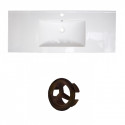 American Imaginations AI-21281 48.75-in. W 1 Hole Ceramic Top Set In White Color