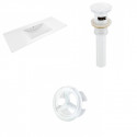American Imaginations AI-21431 48-in. W 1 Hole Ceramic Top Set In White - Overflow Drain Incl.