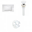 American Imaginations AI-21463 23.75-in. W 1 Hole Ceramic Top Set In White - Overflow Drain Incl.