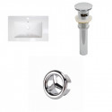 American Imaginations AI-21493 24.25-in. W 1 Hole Ceramic Top Set In White - Overflow Drain Incl.