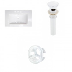 American Imaginations AI-21519 32-in. W 3H8-in. Ceramic Top Set In White - Overflow Drain Incl.