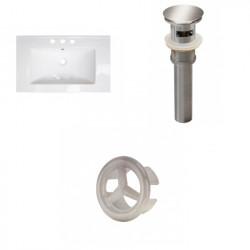 American Imaginations AI-21520 32-in. W 3H8-in. Ceramic Top Set In White - Overflow Drain Incl.