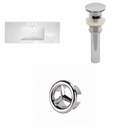 American Imaginations AI-21533 48-in. W 3H8-in. Ceramic Top Set In White - Overflow Drain Incl.