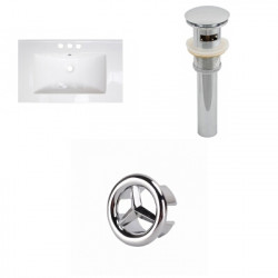 American Imaginations AI-21549 32-in. W 3H4-in. Ceramic Top Set In White - Overflow Drain Incl.