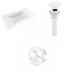 American Imaginations AI-21567 35.5-in. W 3H4-in. Ceramic Top Set In White - Overflow Drain Incl.