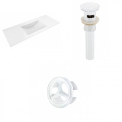 American Imaginations AI-21591 48-in. W 3H8-in. Ceramic Top Set In White - Overflow Drain Incl.