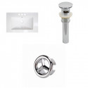 American Imaginations AI-21597 23.75-in. W 3H4-in. Ceramic Top Set In White - Overflow Drain Incl.