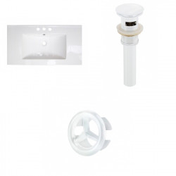 American Imaginations AI-21607 32-in. W 3H4-in. Ceramic Top Set In White - Overflow Drain Incl.