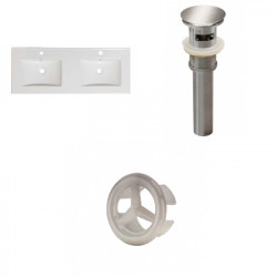 American Imaginations AI-21632 48-in. W 1 Hole Ceramic Top Set In White - Overflow Drain Incl.